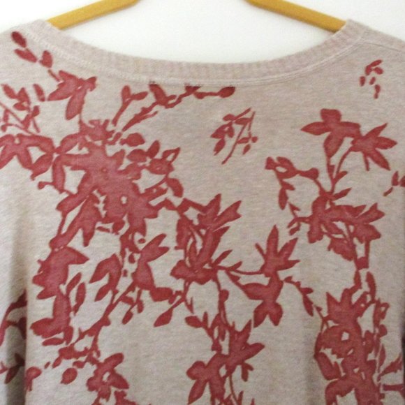 NWT! Sonoma Womens Plus Size Button Front Cardigan, Beige & Rust Floral, Size 3X - Picture 7 of 15